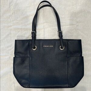 Michael Kors Navy Leather Tote Bag